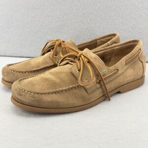 Fossil Mens Suede Leather Boat Shoes Loafers Tan Brown Size 11M